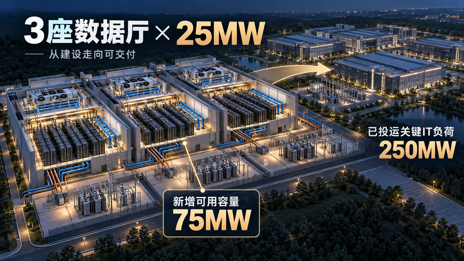 75MW交付之后，智算园区该怎样数产能独立信息海报（示意）