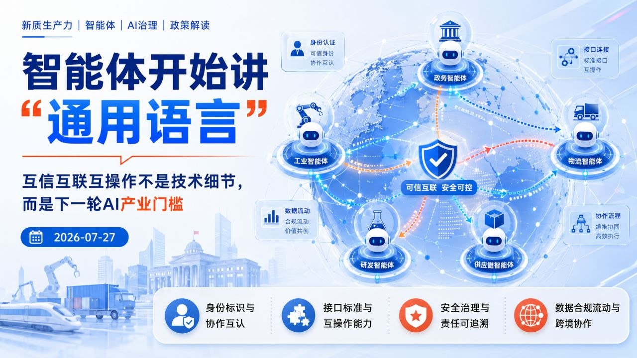 智能体开始讲通用语言：互信互联互操作不是技术细节，而是下一轮AI产业门槛