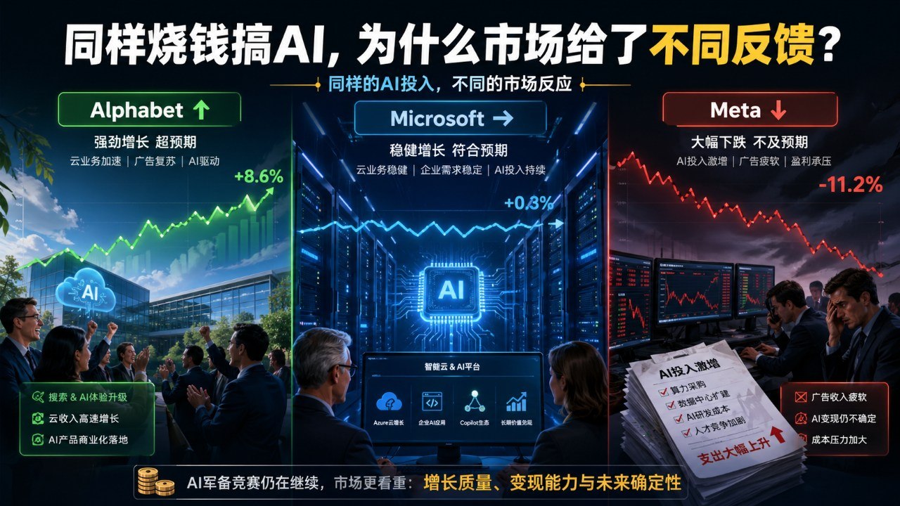 同样烧钱搞AI，为什么市场给了不同反馈