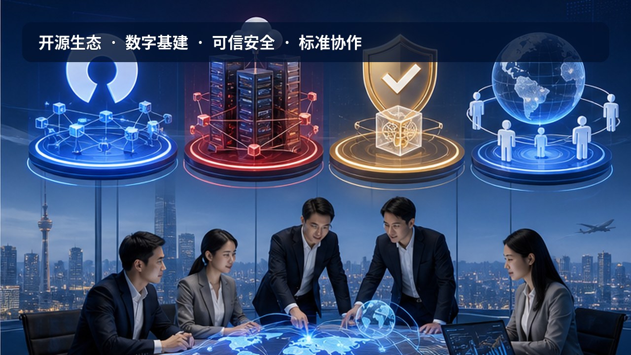 开源生态、数字基础设施、可信安全与标准协作四项企业行动