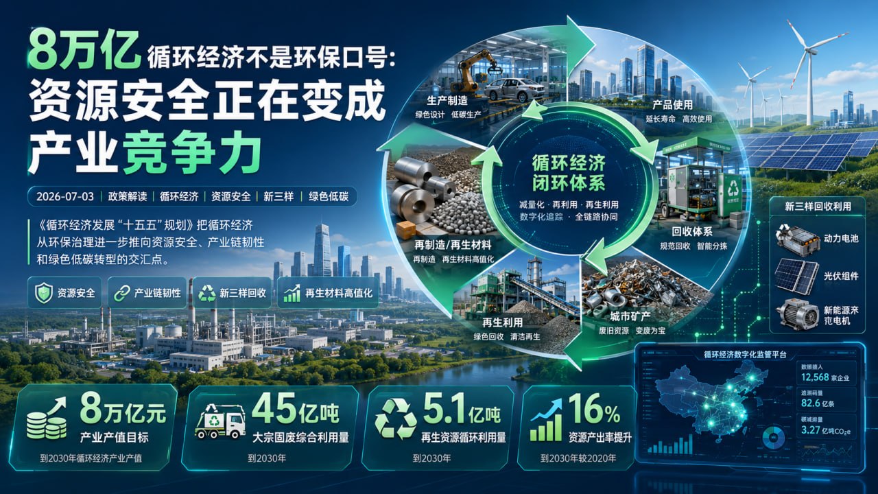 8万亿循环经济不是环保口号：资源安全正在变成产业竞争力