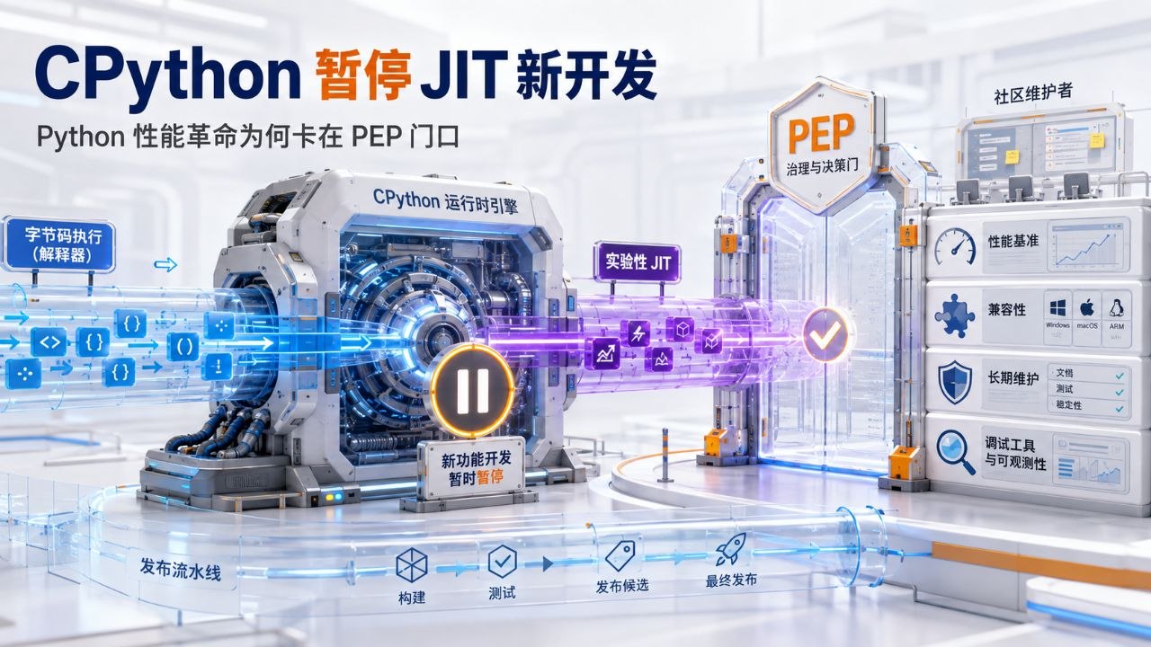 CPython 暂停 JIT 新开发:Python 性能革命为何卡在 PEP 门口