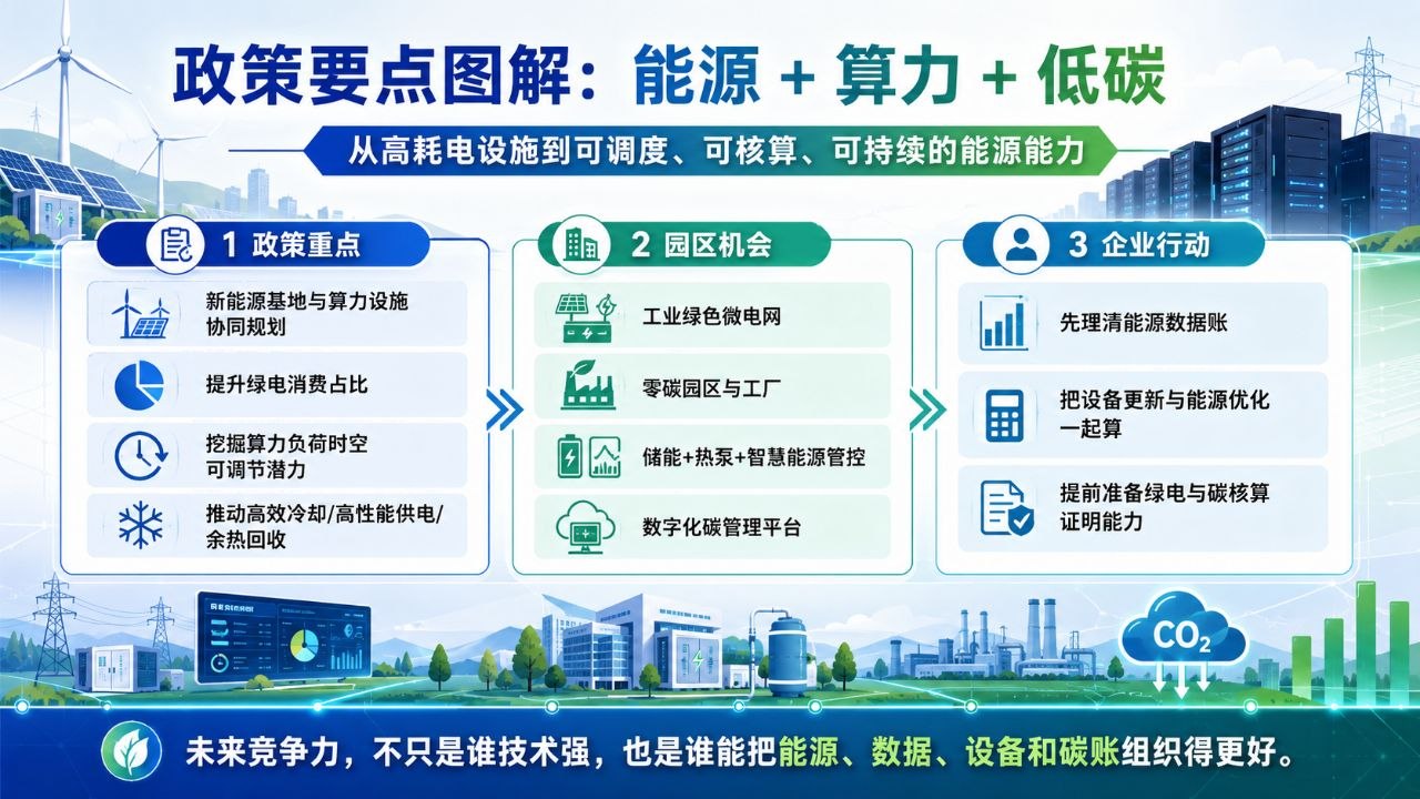 政策要点图解：能源 + 算力 + 低碳