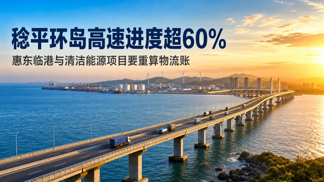 惠东稔平半岛跨海高速桥梁连接临港产业清洁能源和滨海城镇