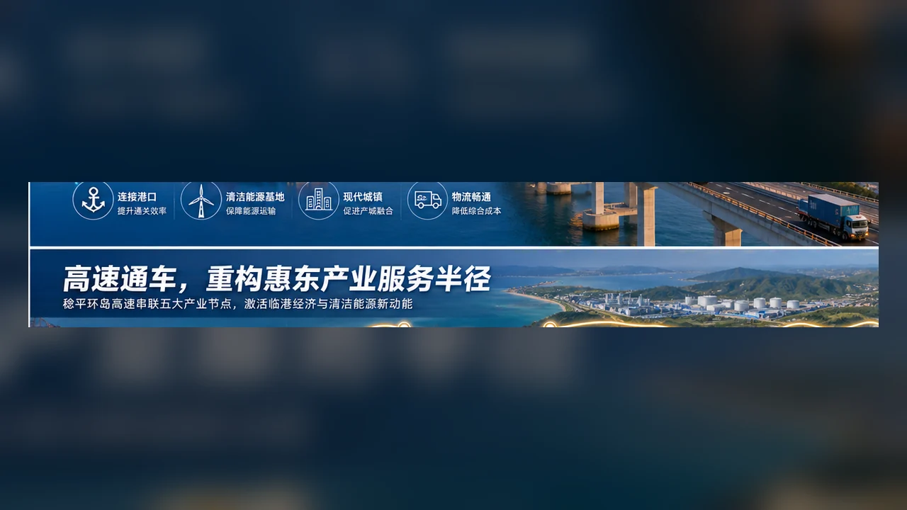 稔平环岛高速把惠东港口清洁能源工程基地仓储节点和滨海服务业连接成产业网络