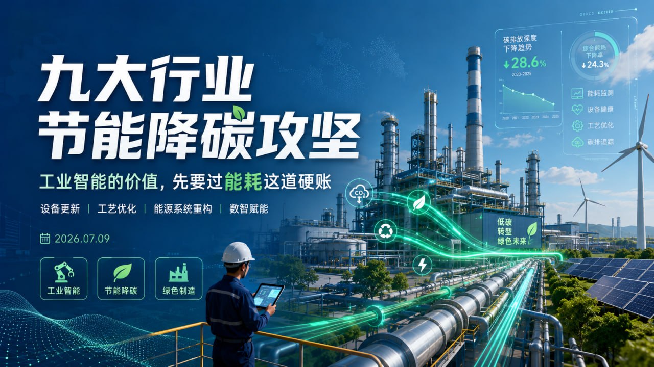 九大行业节能降碳攻坚：工业智能的价值，先要过能耗这道硬账