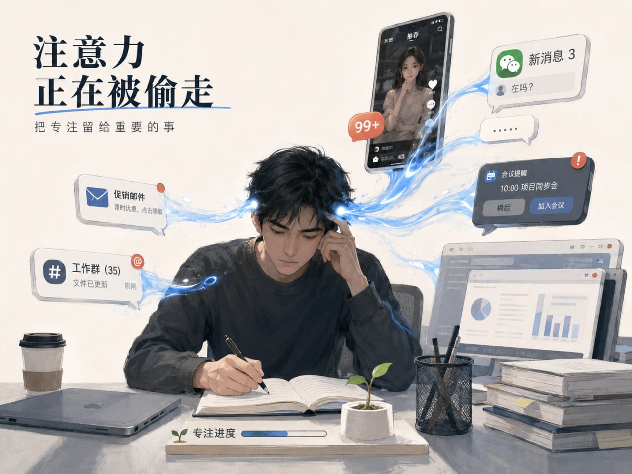 注意力不是没有，而是在一路被偷走