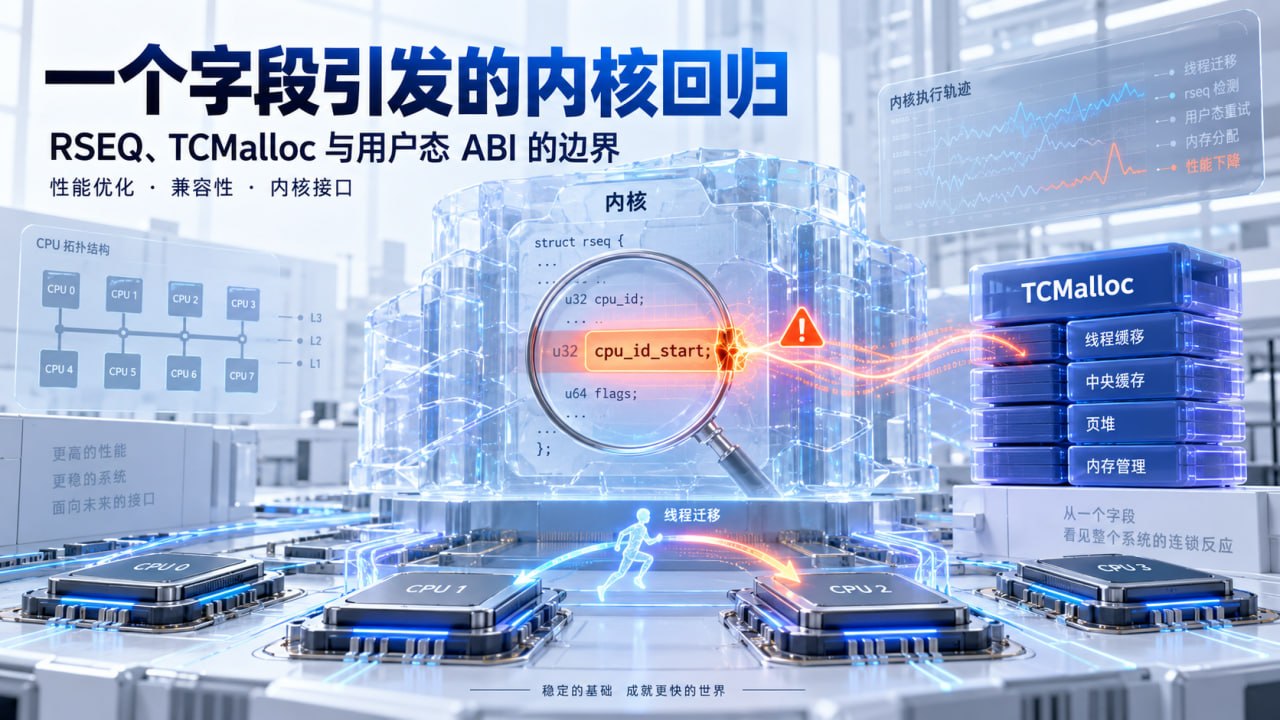 一个字段引发的内核回归：RSEQ、TCMalloc 与用户态 ABI 的边界