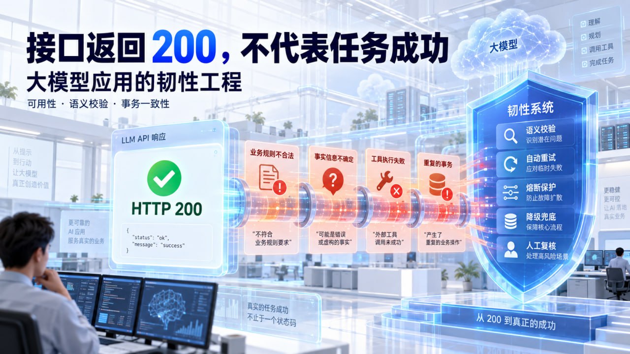 大模型接口返回 200，不代表任务成功：LLM 应用的韧性工程