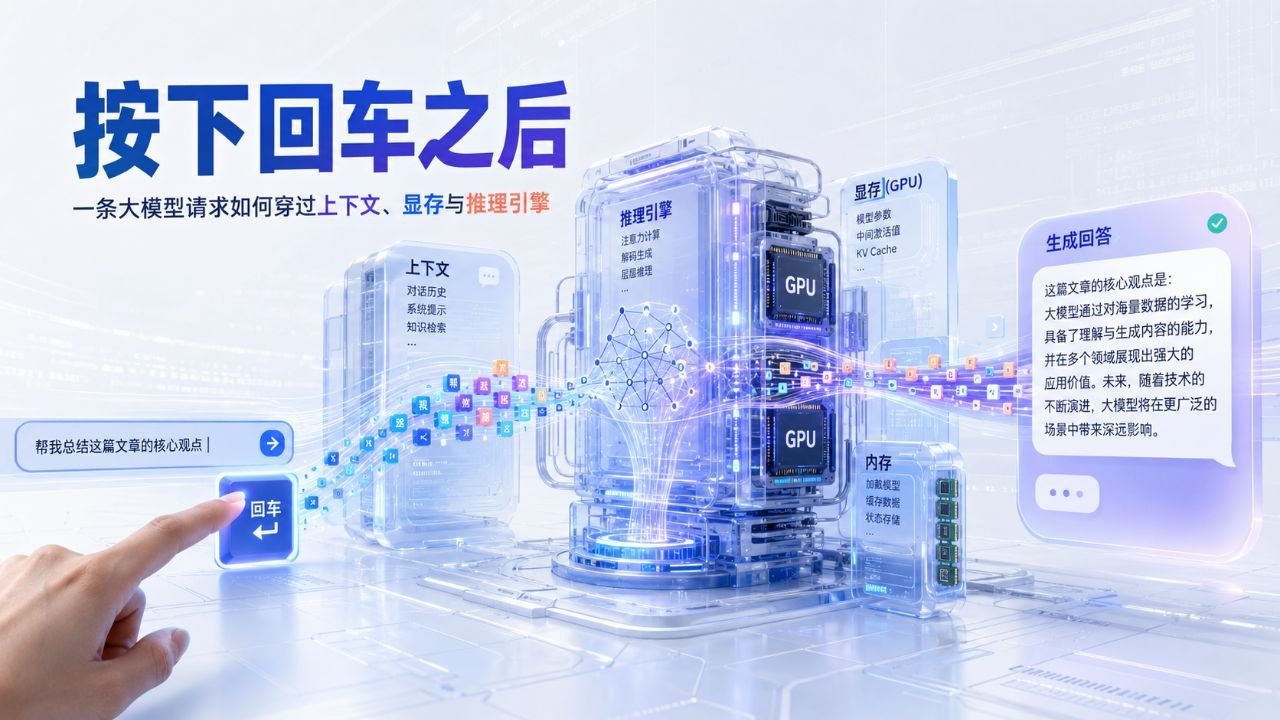 按下回车之后：一条大模型请求如何穿过上下文、显存与推理引擎