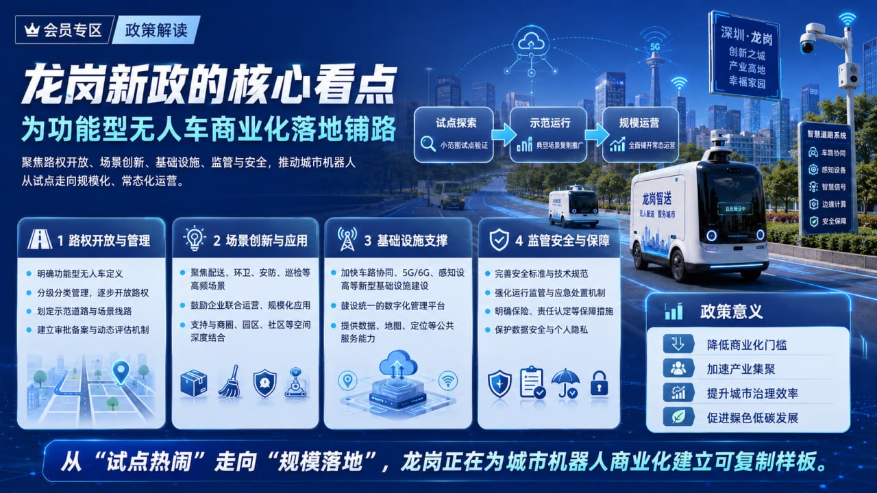 龙岗新政为功能型无人车商业化落地铺路