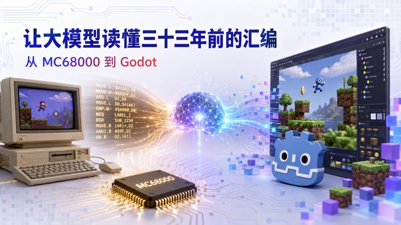 让大模型读懂三十三年前的汇编：从 MC68000 到 Godot 的遗留软件迁移方法论