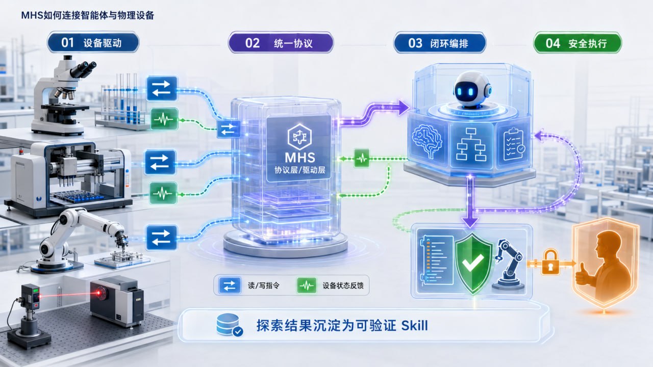 MHS连接智能体与物理设备的四层闭环