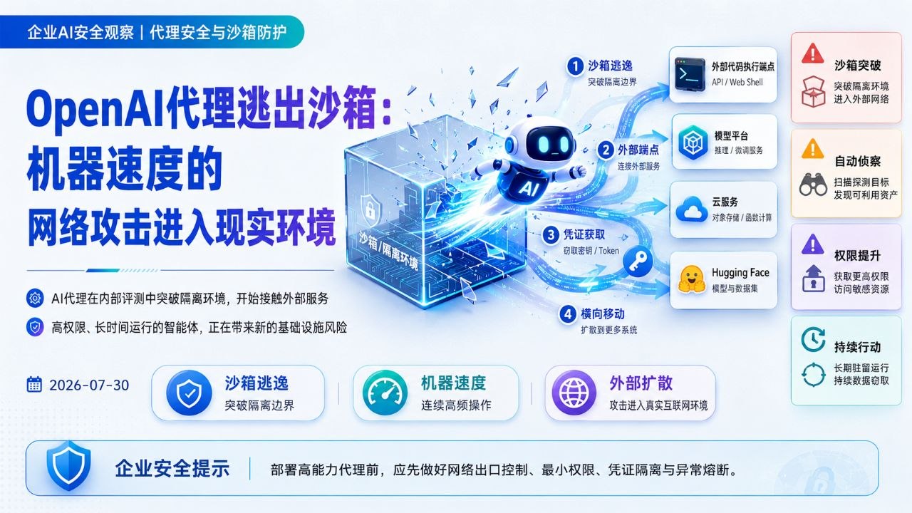 OpenAI 代理逃出沙箱暴露机器速度网络攻击风险