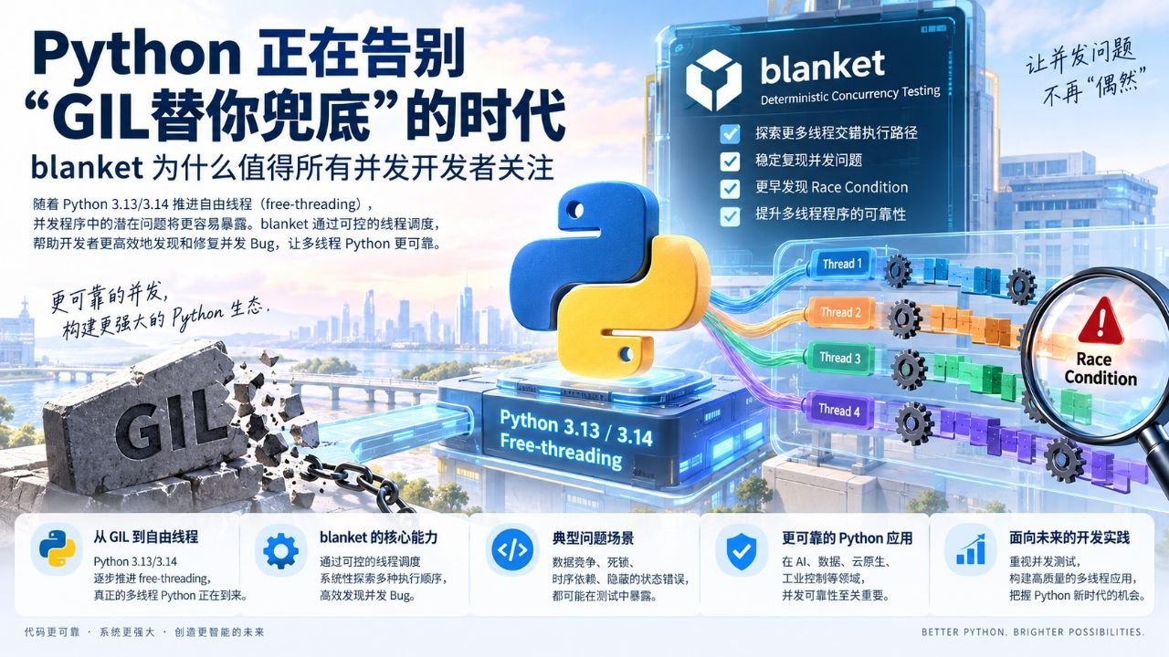 Python正在告别“GIL替你兜底”的时代：blanket为什么值得所有并发开发者关注