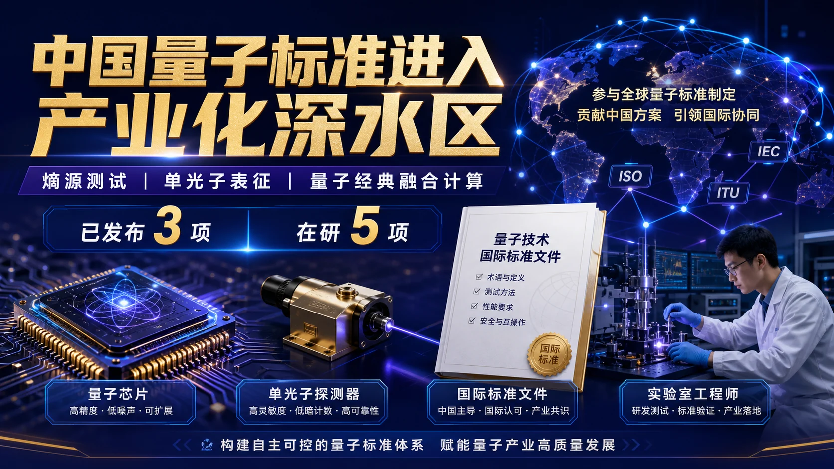 中国量子技术国际标准从熵源测试单光子表征向量子经典融合计算推进