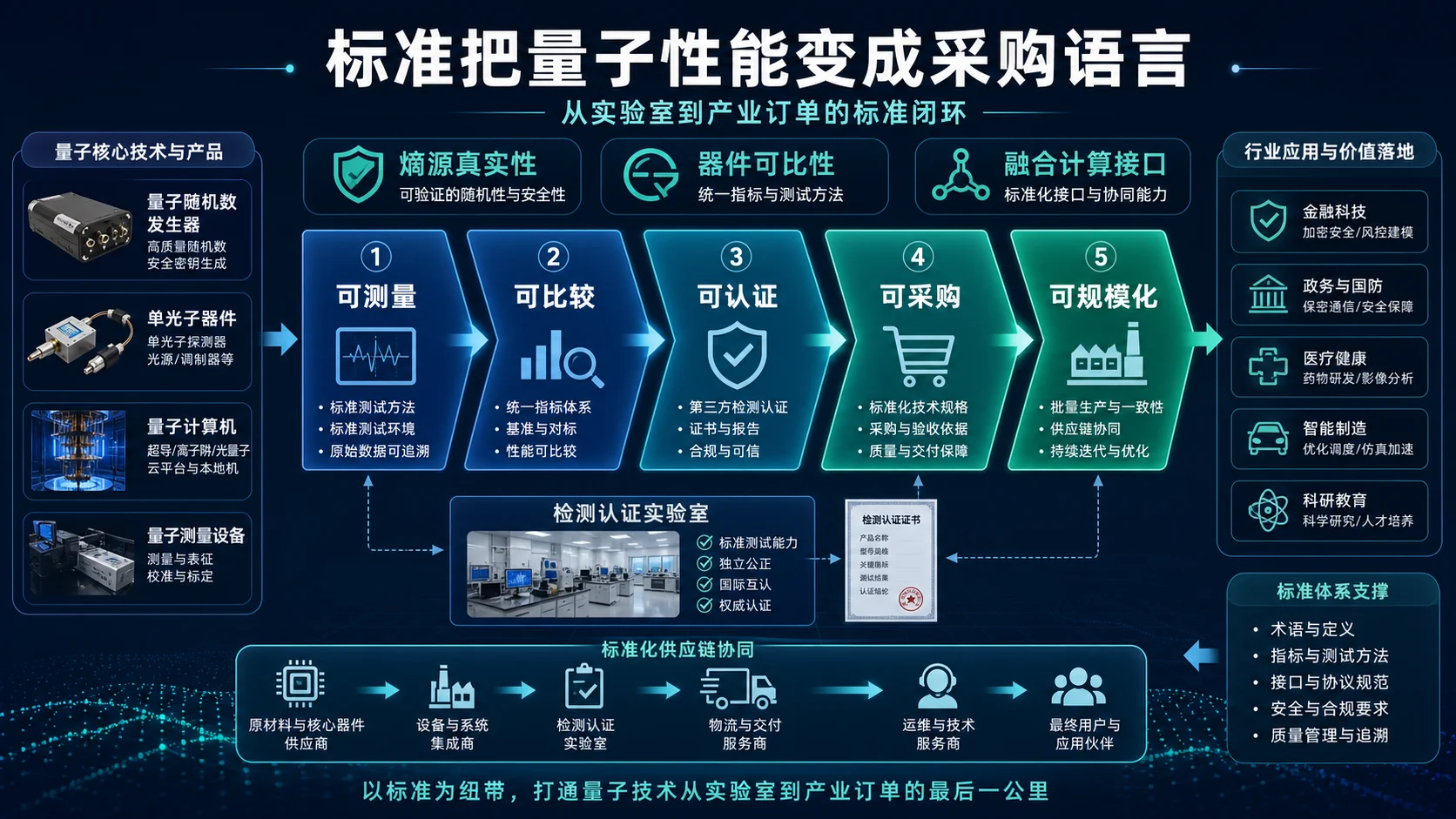 量子技术通过可测量可比较可认证可采购走向规模化的标准闭环