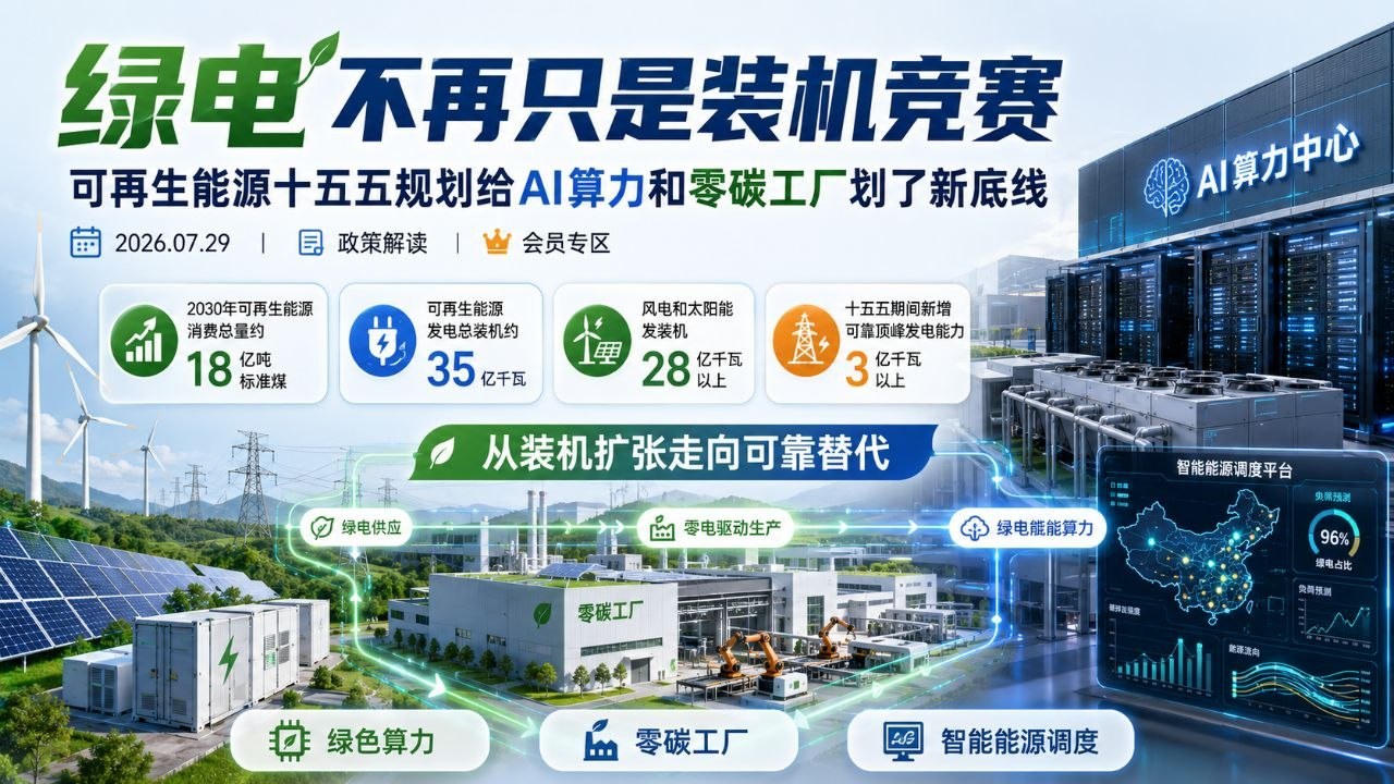 可再生能源十五五规划给AI算力和零碳工厂划定新底线信息图