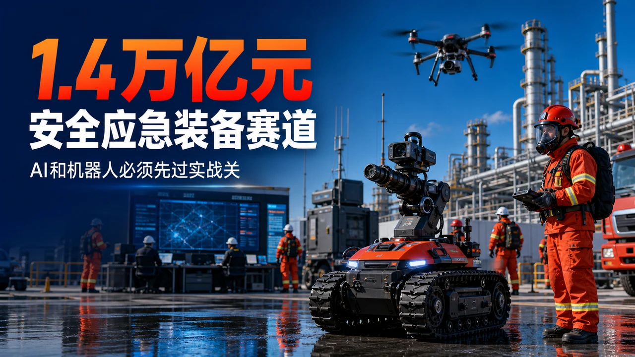 智能应急机器人无人机和救援人员在复杂工业灾害现场协同作业