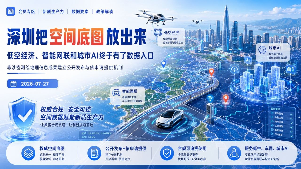 深圳把空间底图放出来：低空经济、智能网联和城市AI终于有了数据入口
