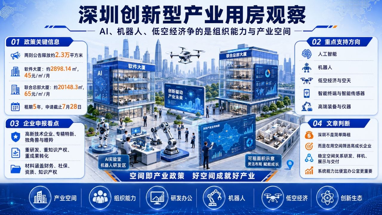 深圳创新型产业用房观察：AI、机器人、低空经济争的是组织能力与产业空间