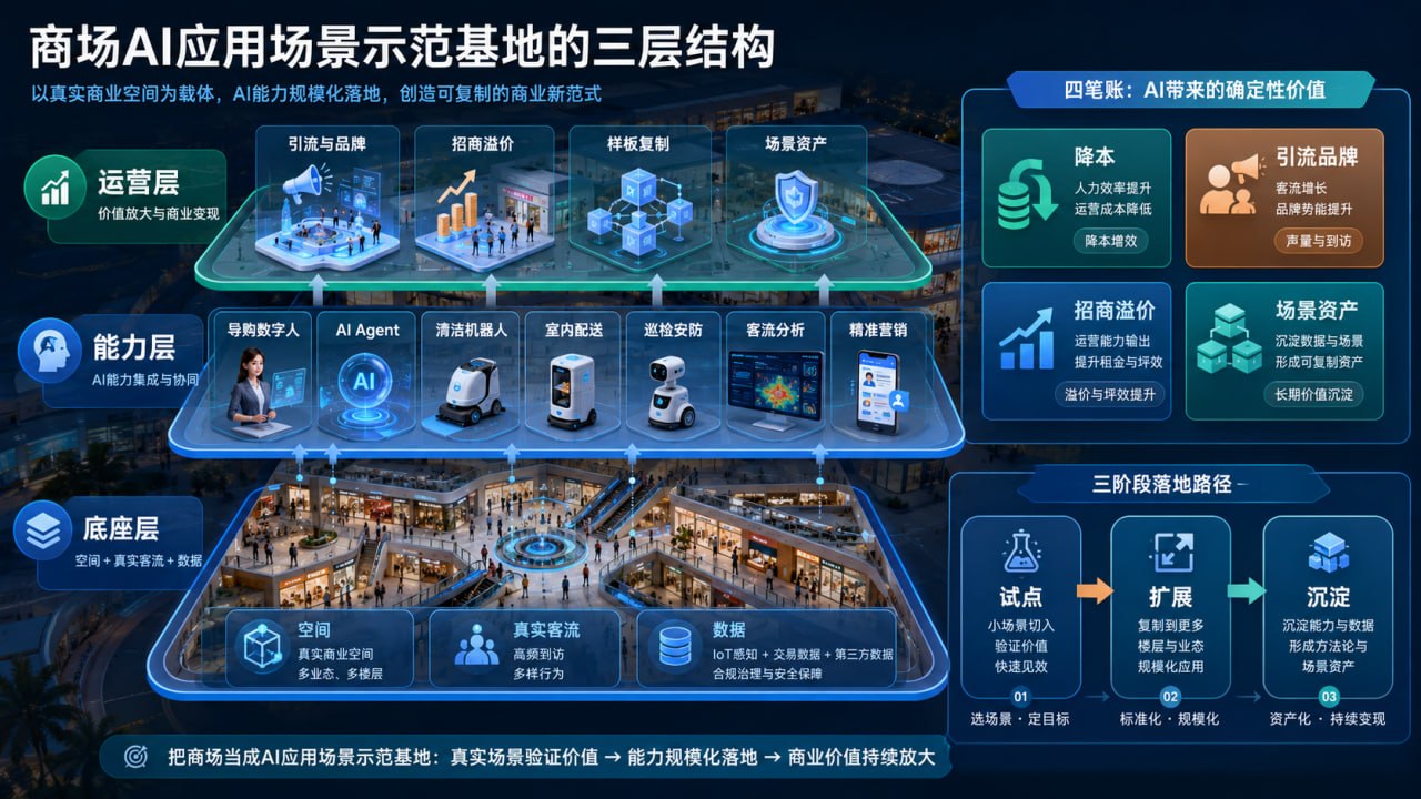 别再把机器人当门口的网红摆设:一座大型商场,本该是 "AI 应用场景示范基地"