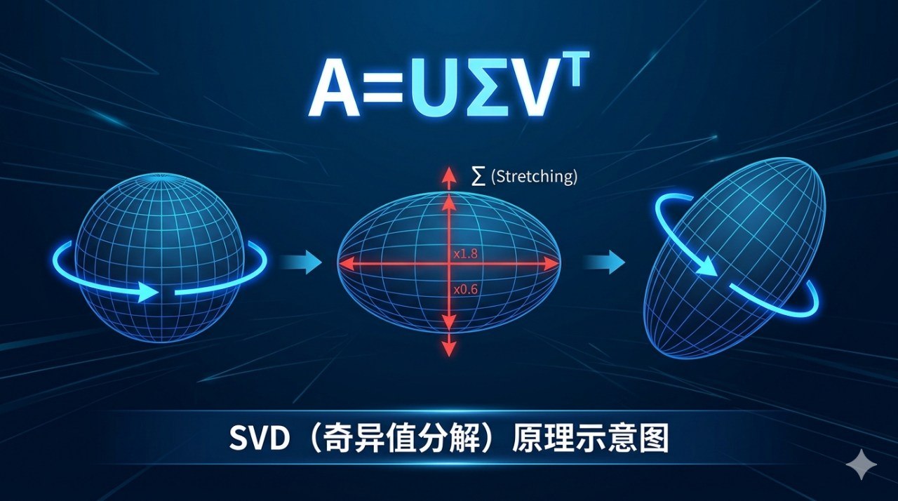 SVD奇异值分解原理示意图