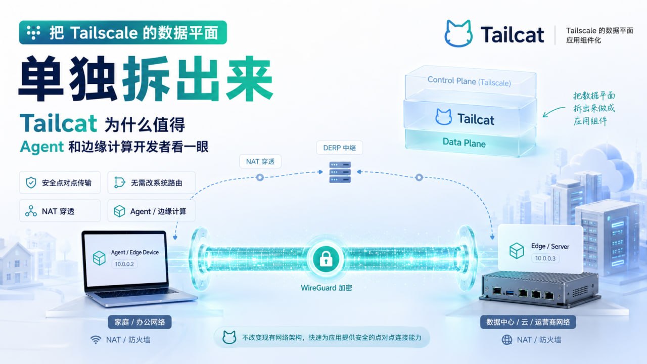 Tailcat 连接架构总览：Tailscale 数据平面、NAT 穿透、DERP 回退与端到端加密