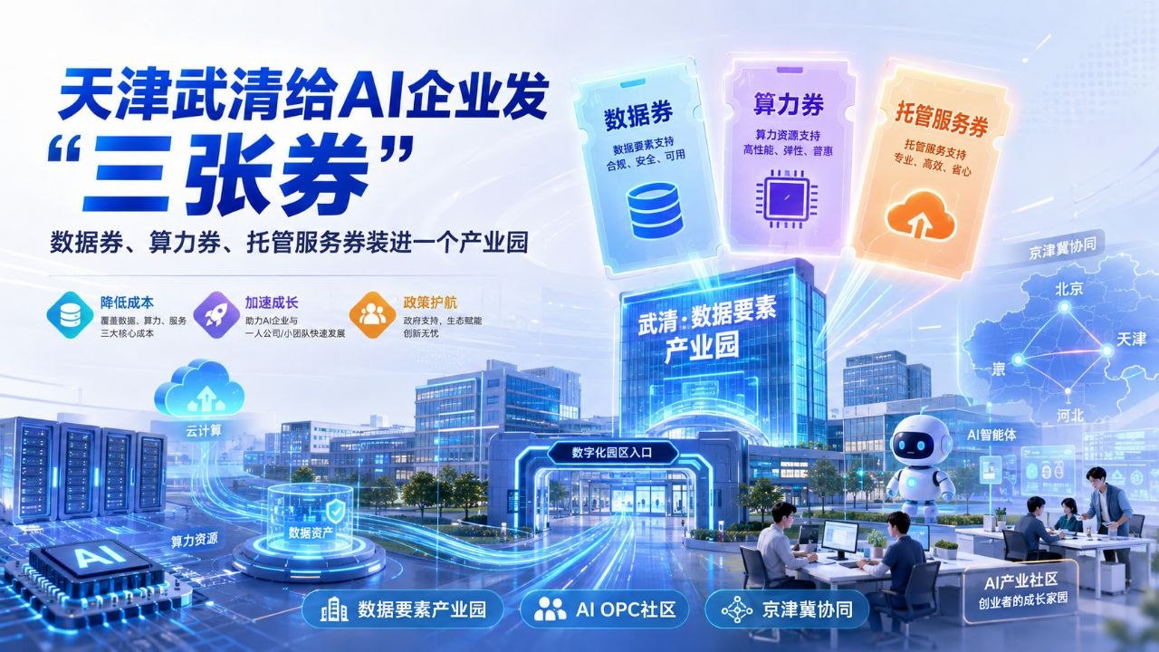 天津武清给AI企业发数据券、算力券和托管服务券