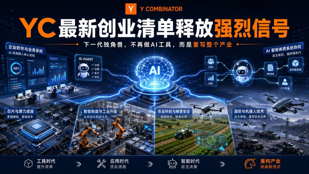 YC最新创业清单释放强烈信号