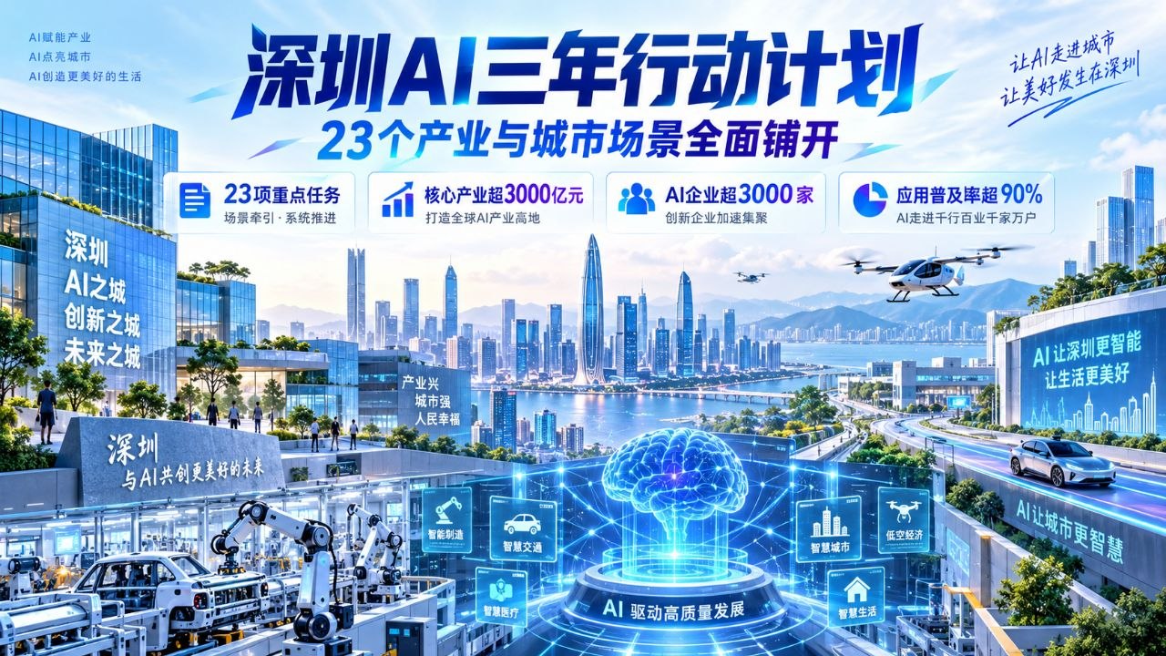 深圳把AI写进23个产业与城市场景：2028年核心产业超3000亿，工业智能体迎来大规模落地窗口