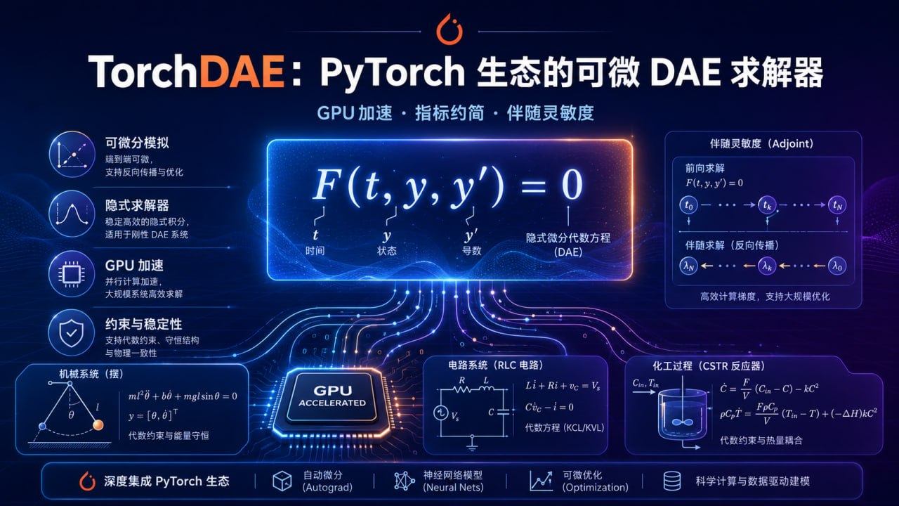 TorchDAE 与 PyTorch 可微 DAE 求解工作流