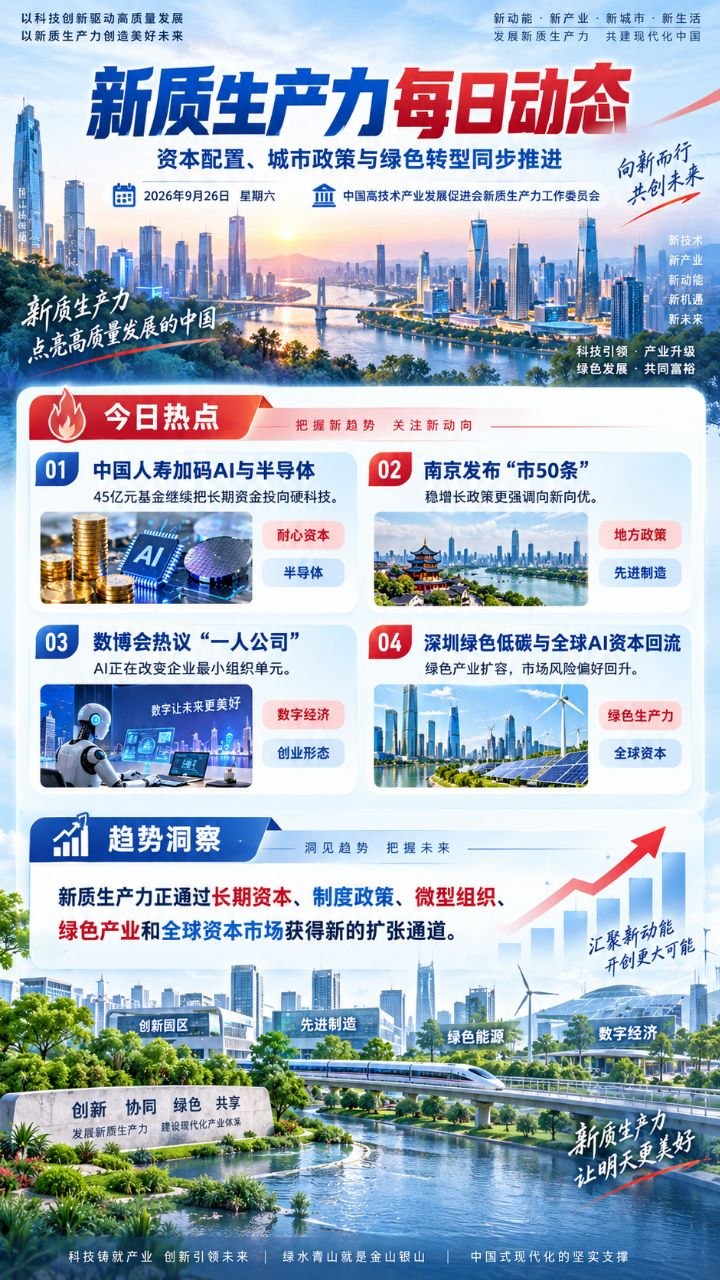 新质生产力每日动态竖版海报 20260926