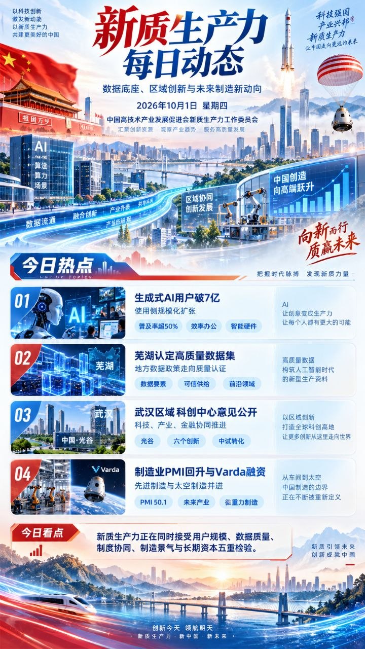 新质生产力每日动态竖版海报 20261001