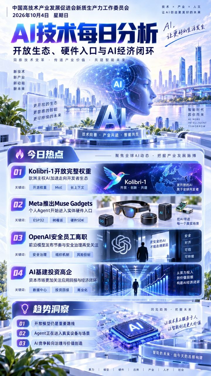 AI技术每日分析竖版海报 20261004