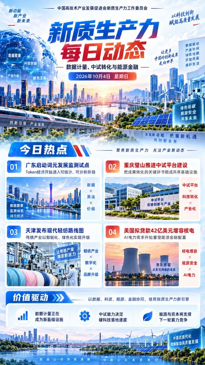 新质生产力每日动态竖版海报 20261004