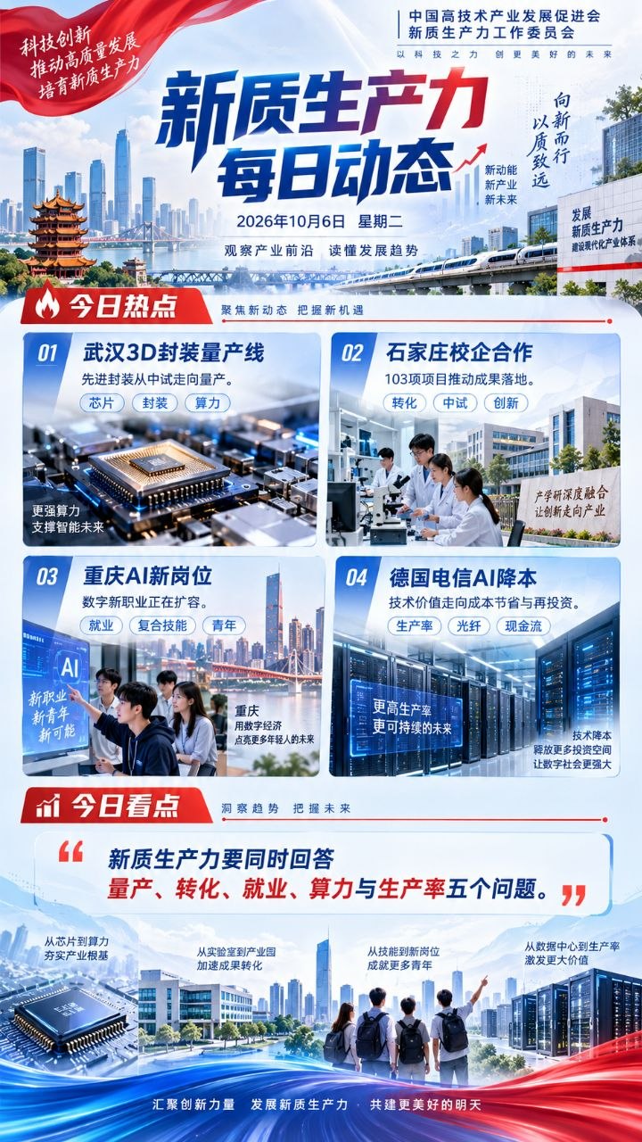 新质生产力每日动态竖版海报 20261006