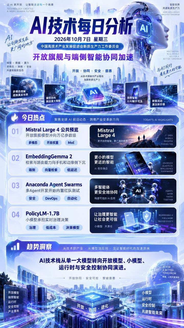 AI技术每日分析竖版海报 20261007