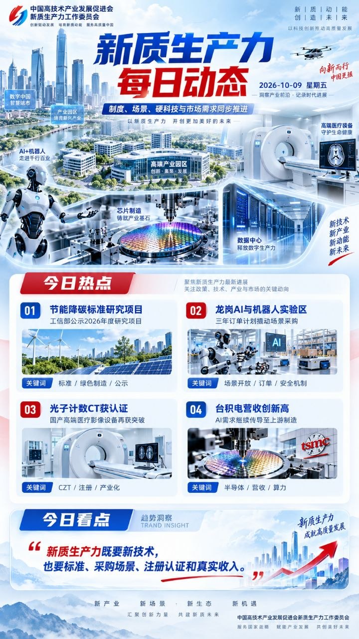新质生产力每日动态竖版海报 20261009