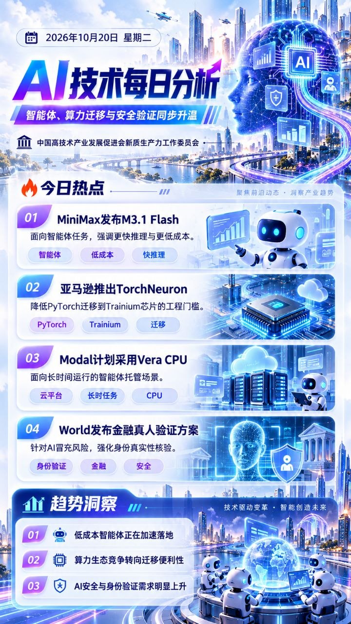 AI技术每日分析竖版海报 20261020