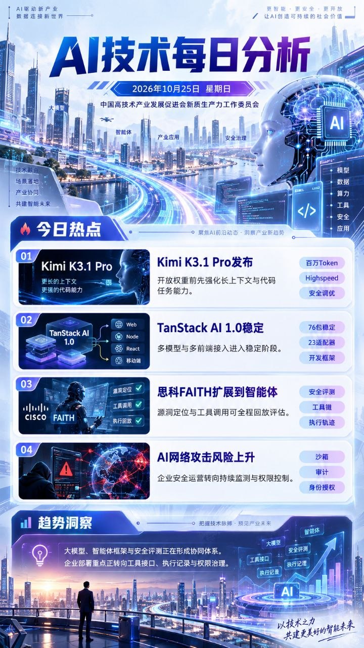 AI技术每日分析竖版海报 20261025