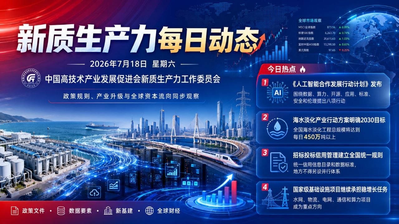 新质生产力每日动态封面 2026年7月18日