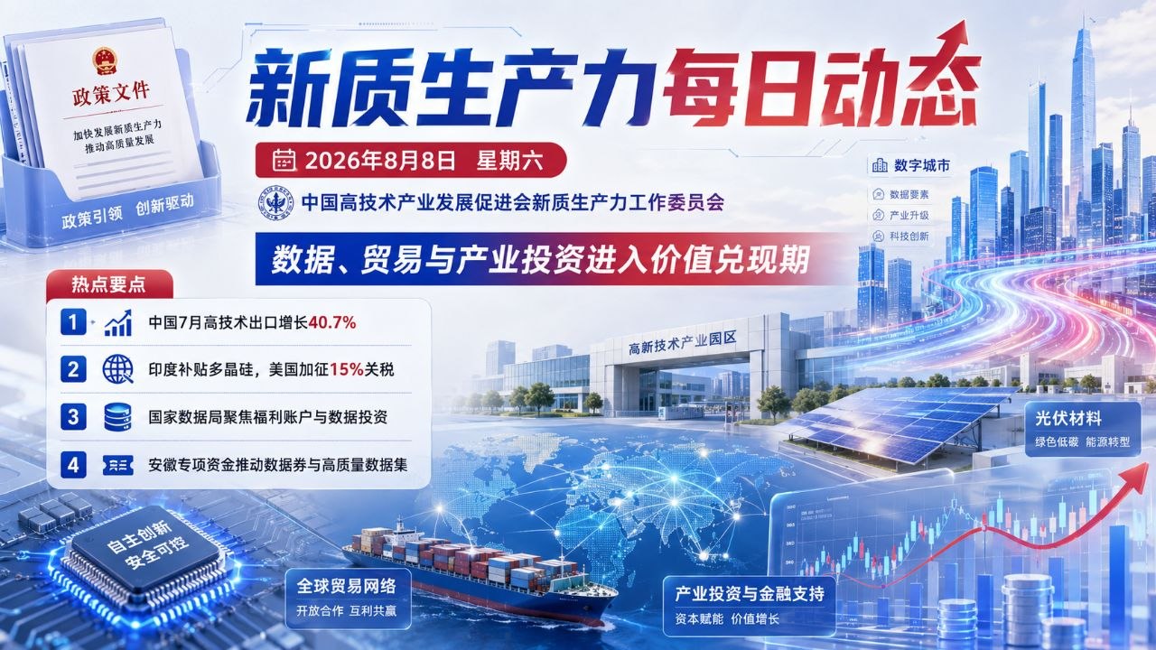 新质生产力每日动态横版封面 2026-08-08
