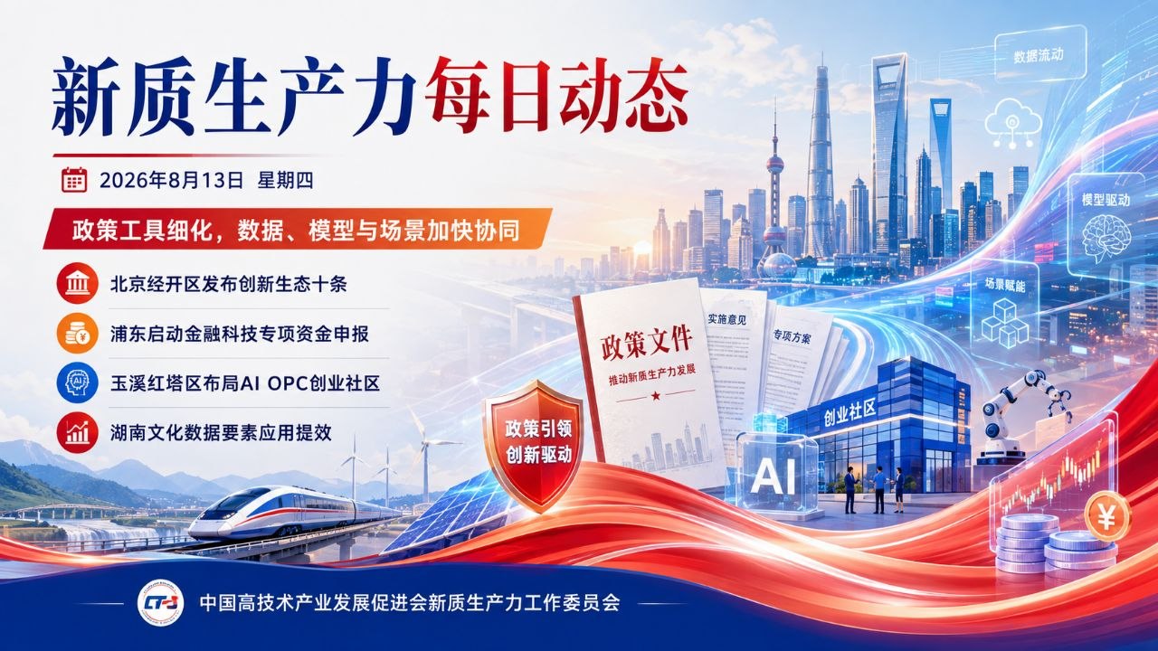新质生产力每日动态横版封面 2026-08-13