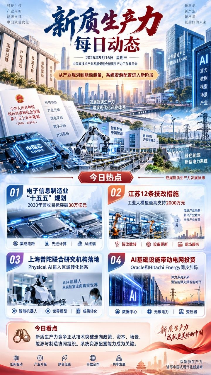 新质生产力每日动态竖版海报 2026-09-16