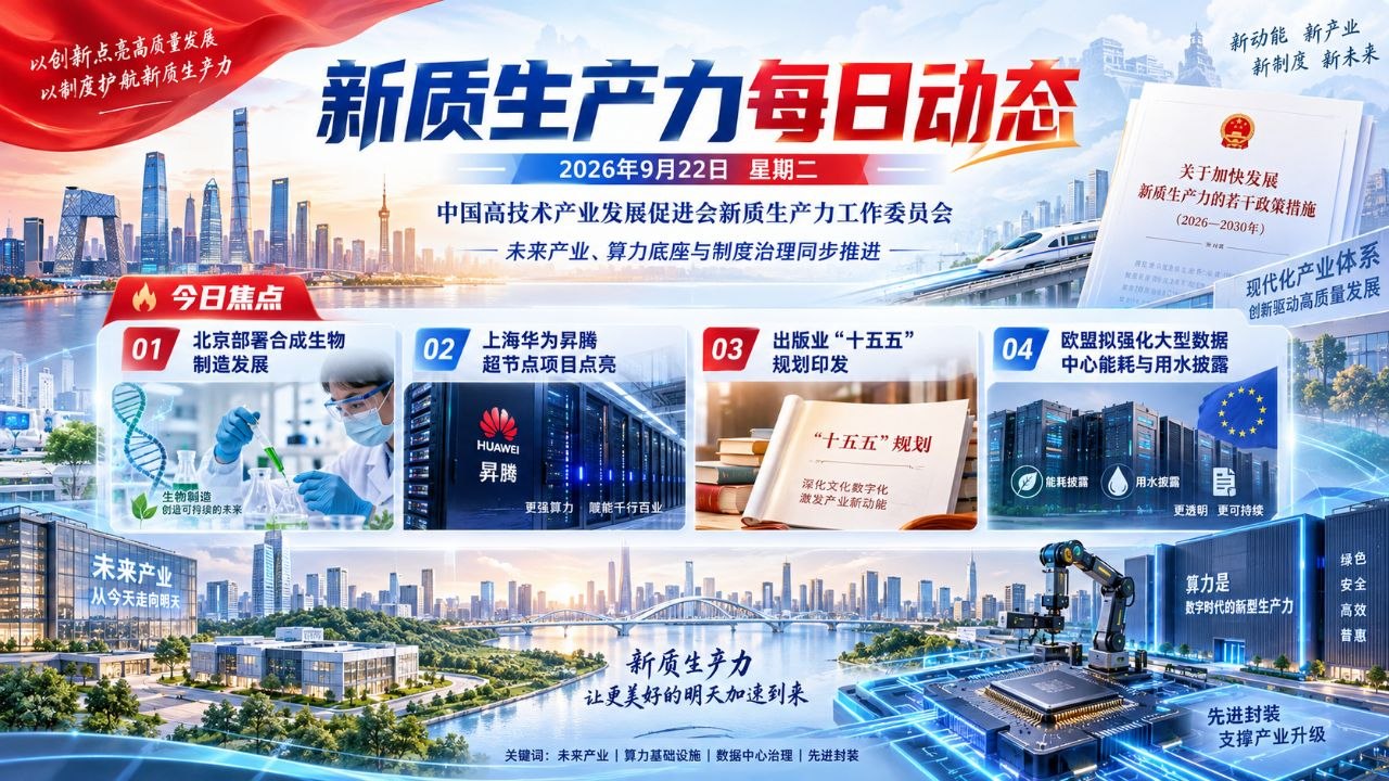 新质生产力每日动态横版封面 20260922