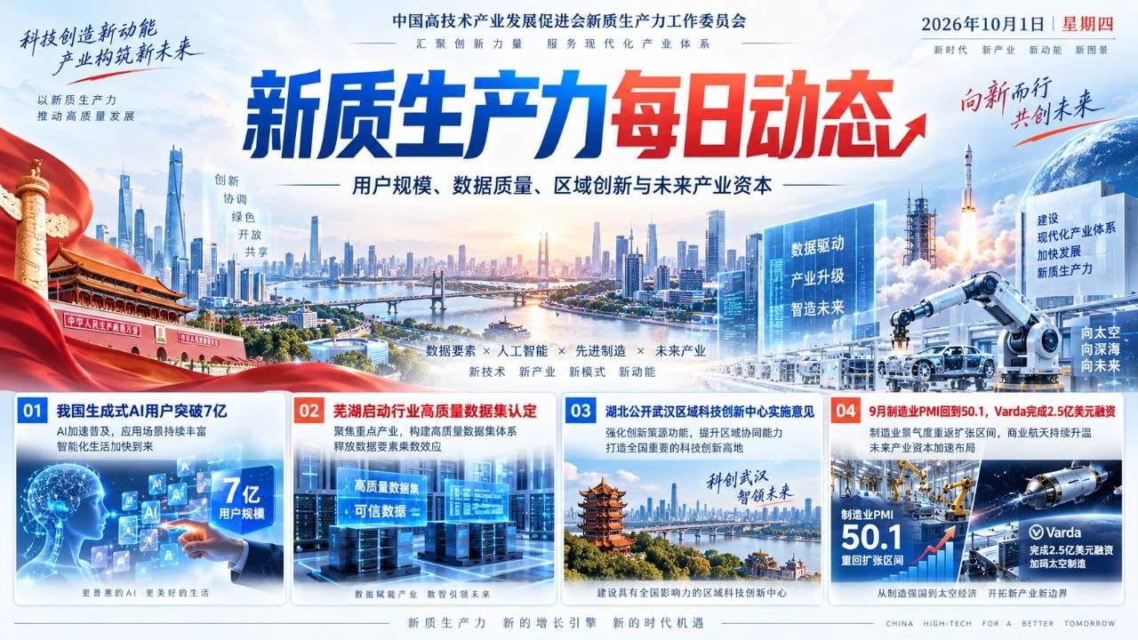 新质生产力每日动态横版封面 20261001