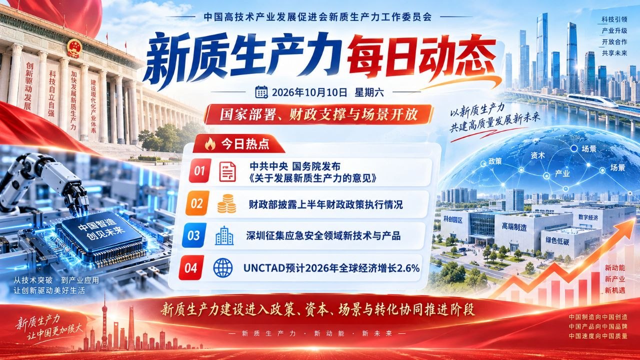 新质生产力每日动态横版封面 20261010